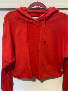 Red Cropped Hoodie